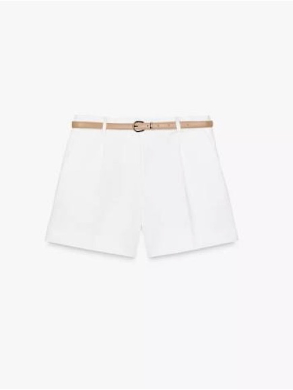 Zara White Pleated Shorts